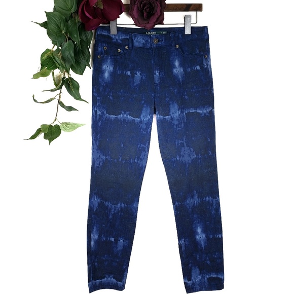 Lauren Ralph Lauren Tie Dye Skinny Cropped Jeans 2 - Picture 4 of 6